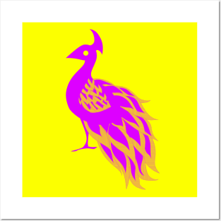 bright peacock bird in phoenix mariachi ecopop Posters and Art